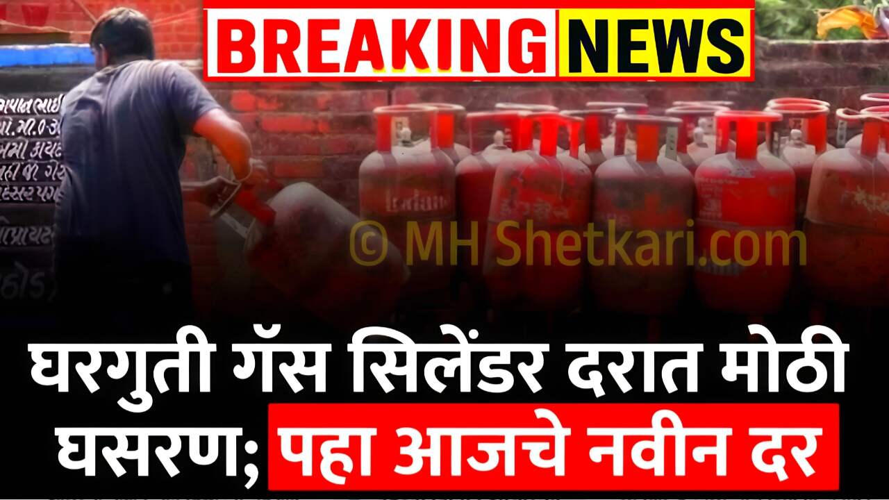 गॅस सिलेंडरच्या दरात मोठी घसरण; नवीन दर जाहीर! पहा Gas Cylinder Price